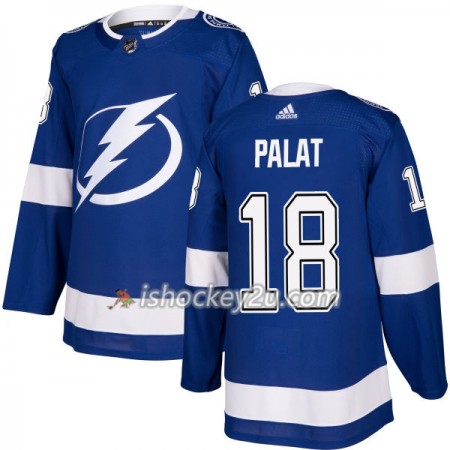 Mænd NHL Tampa Bay Lightning Trøje Ondrej Palat 18 Adidas 2017-2018 Blå Authentic